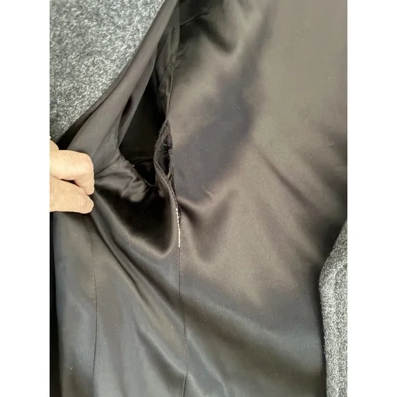 VTG Stratojac Charcoal Grey Wool Blend Double Breasted Overcoat USA Mens sz 42 - Picture 8 of 16